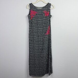 Bombay Paisley Dress Women S Black White Embroidered Geometric Boho Artsy Resort